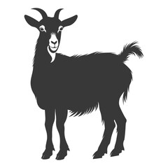 silhouette goat animal black color only full body