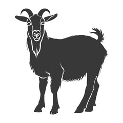 Obraz premium silhouette goat animal black color only full body