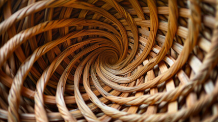 Wickerwork spiral pattern close-up. - obrazy, fototapety, plakaty