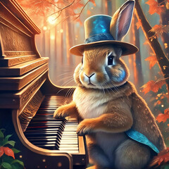 피아노 치는 토끼