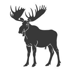 silhouette moose animal full body black color only