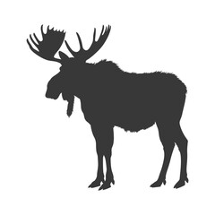 silhouette moose animal full body black color only