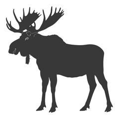 silhouette moose animal full body black color only