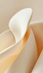 Soft lines and gentle curves evoking a sense of relaxation in cream abstract designs, Banner Image For Website