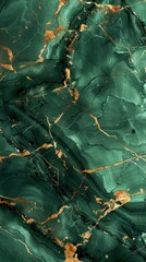Elegant Emerald Green and Gold Marble Texture Background for Luxurious Design