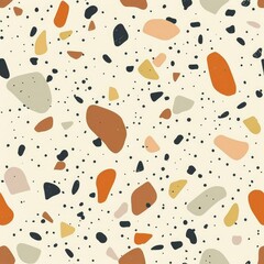 minimalist terrazzo pattern, earthy colors, simple shapes