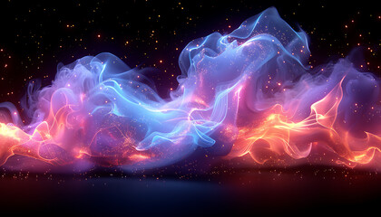 Red, sea-foam, jade and violet Neon effect High quality background.