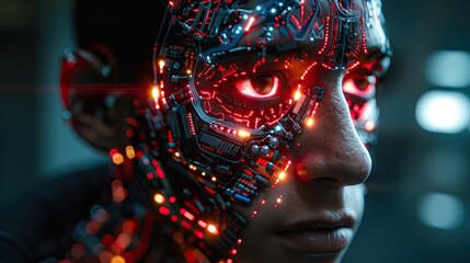 Cinematic Lighting: The Evolution of Cybernetic Implants in Transforming a Post-Human World