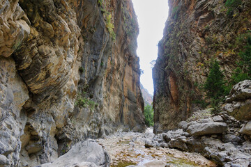 The Samaria Gorge is a National Park of Greece since 1962 on the island of Crete.