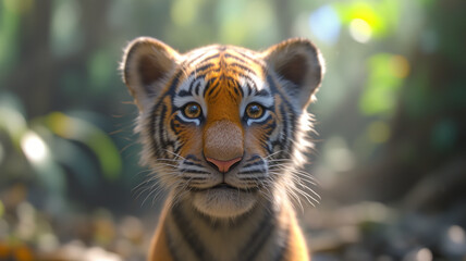 a funny picture based on the little tiger,generative ai