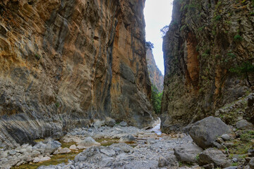 The Samaria Gorge is a National Park of Greece since 1962 on the island of Crete.