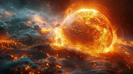 Obraz premium AI predicting seismic activity, tectonic plates visualized on digital globe. Photorealistic. HD.