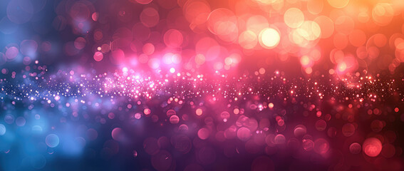 Abstract glitter background with bokeh lights and glowing particles. Created with Ai 