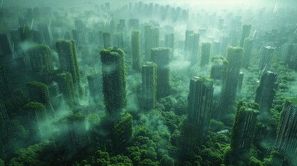 Naklejka premium Economic planning for climate resilience, policymakers strategizing, government building. Photorealistic. HD.