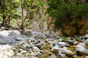 The Samaria Gorge is a National Park of Greece since 1962 on the island of Crete.