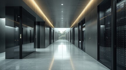 Fototapeta premium Hybrid data centers combining colocation with cloud solutions to meet diverse client needs. Photorealistic. HD.