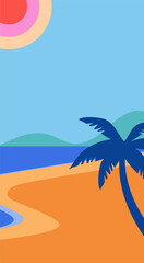 Summer tropical beach illustration