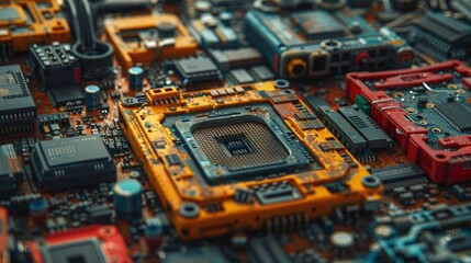 Obraz premium Securely disposing of old hardware to prevent data leakage. Photorealistic. HD.