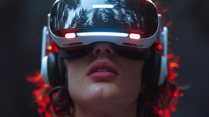 Virtual reality art% AI creating immersive experiences. Photorealistic. HD.