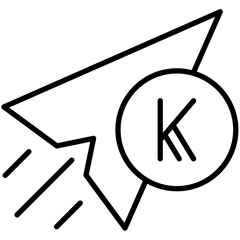 Send money paper plane outline Icon Pack