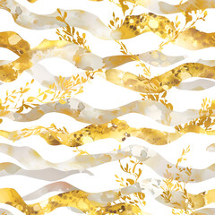 Yellow Seamless Watercolor Pattern, Abstract yellow spring watercolor