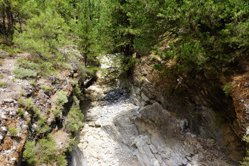 The Samaria Gorge is a National Park of Greece since 1962 on the island of Crete.