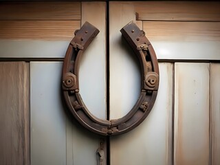 horseshoe on a wooden wall