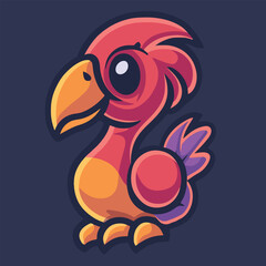 Cute dodo bird mascot vector illustration