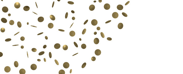 Cascading Celebration: Striking 3D Illustration Showcasing an Abundance of Gold Confetti