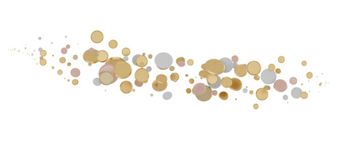 Cascading Celebration: Striking 3D Illustration Showcasing an Abundance of gold Confetti