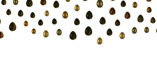Spring Easter web sale banner with gold luxury