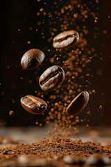 Rain of coffee beans