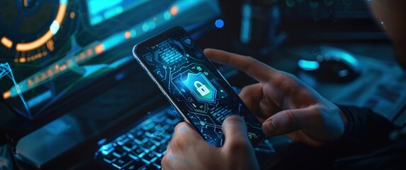 cybersecurity service concept of mobile and computer secure connection as trusted device and two step factor authentication code verified credentials