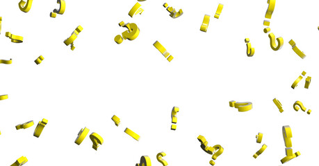 question marks. Computer generated 3d