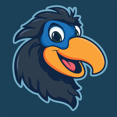 Cute dodo bird head mascot vector illustration © Generative Ai