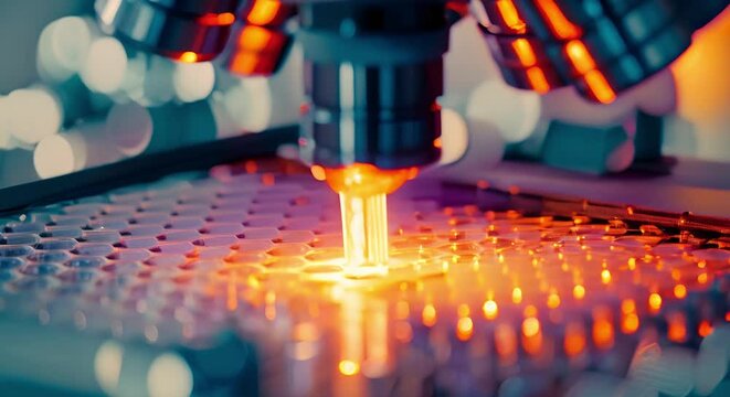 Innovative Technology for Producing Microchip Semiconductors. Concept Quantum Computing, Semiconductor Manufacturing, Nanotechnology Research