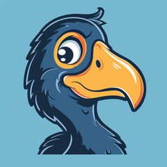 Cute dodo bird head mascot vector illustration © Generative Ai