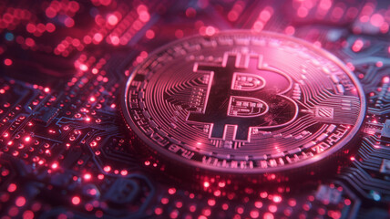 Cryptocurrency technology network neon laser light. Cryptocurrency digital currency concept.generative ai