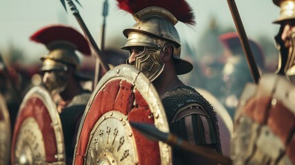 Historic roman army closeup created with Generative AI