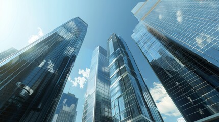 Fototapeta na wymiar The Modern Glass Skyscrapers