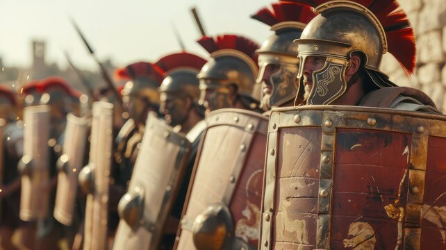 Historic roman army closeup created with Generative AI