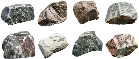 Set of stones PNG transparent background