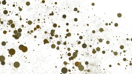 Gilded Celebration: Magnificent 3D Illustration of a Grand gold Confetti Event