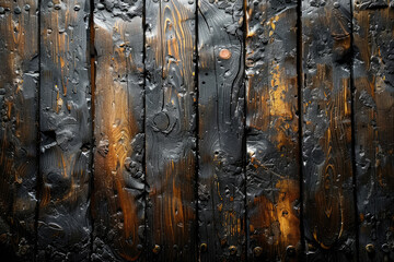 Black burnt wood background. Created with Ai