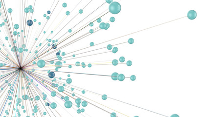 Motion of digital data flow. Communication and technology network concept with moving lines and dots