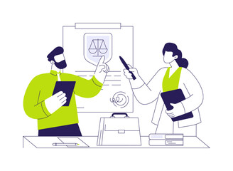 Legal documentation preparation abstract concept vector illustration.