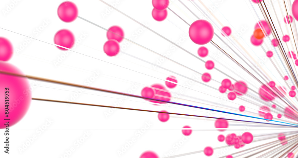 Poster Motion of digital data flow. Communication and technology network concept with moving lines and dots