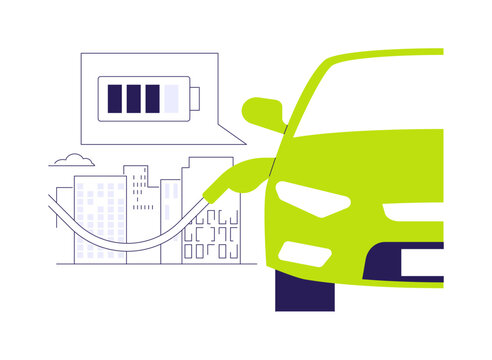 recommend clip art: Car charging stations abstract concept vector illustration.
