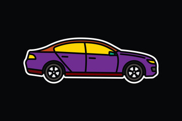 Original vector illustration. A passenger car. A contour icon.