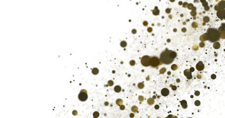 Gilded Celebration: Magnificent 3D Illustration of a Grand gold Confetti Event In 3D PNG